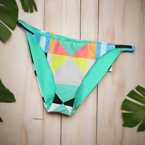 Mara Hoffman‎ Diamond Spaghetti Bikini Bottom in Aqua Size S - Picture 1 of 7